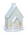 Domek ceramiczny biały 14cm podświetlany