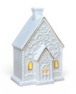 Domek ceramiczny biały 14cm podświetlany