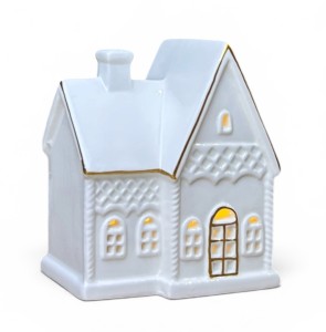 Domek ceramiczny biały 14cm