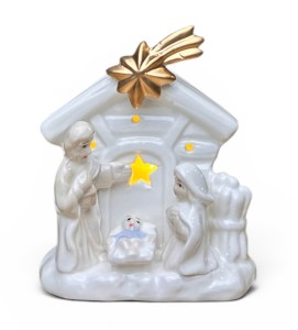 Szopka ceramiczna biała 12cm