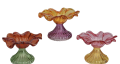 ŚWIECZNIK SZKLANY 16,5X11,5CM 3KOLORY 873614