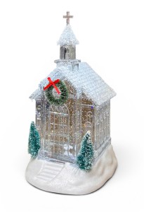 Figurka kościół z wodą 27cm