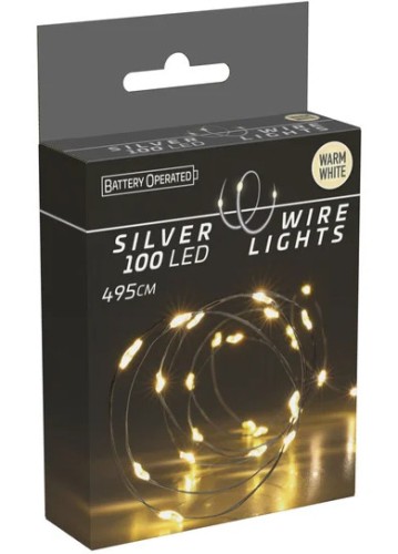 Lampki drucik 100led na baterie ciepły biały