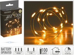 Lampki drucik 100LED złoty timer
