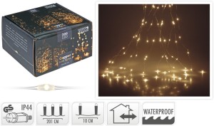 Lampki drucik 200LED ciepły biały - elastyczny sznur świetlny