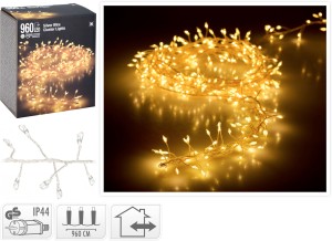 Lampki cluster 960LED ciepły biały