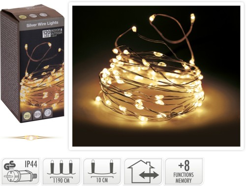 Lampki drucik 120LED ciepły biały