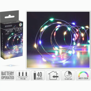 Lampki LED drucik 40 diod timer - kolorowe światełka