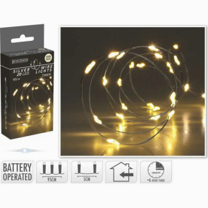 Lampki drucik 20 LED ciepły biały z timerem