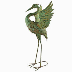 Figura metalowa czapla 30x18x84cm