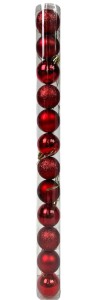 Bombka combi 4cm czerwony 12szt/opak