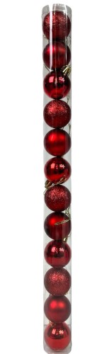Bombka combi 4cm czerwony 12szt/opak