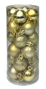 Bombka combi 3cm złoty 24szt/opak