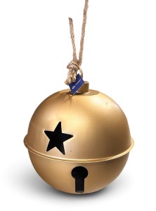 Dzwonek metal 20cm złoty 