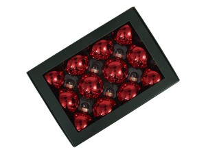 Bombki szklane 12szt 5,7cm czerwone