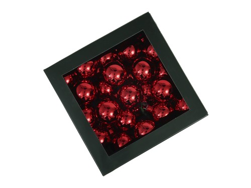 Bombki szklane drucik 36szt 4cm czerwone