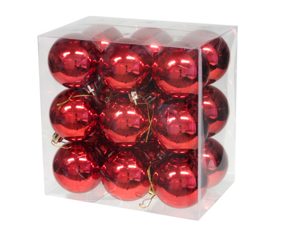 Bombki plastik 18szt/opak 6cm