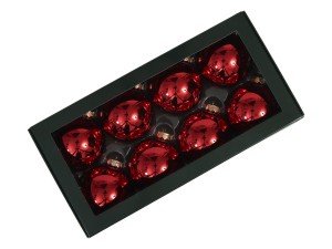 Bombki szklane 8szt 8cm czerwone