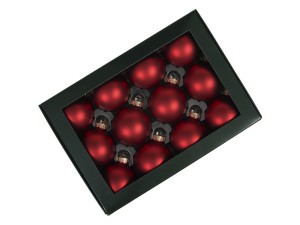 Bombki szklane 12szt 5,7cm czerwone mat