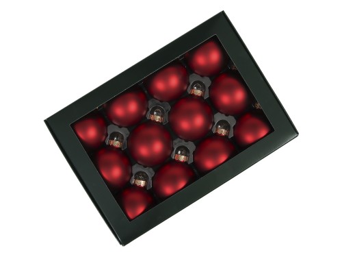 Bombki szklane 12szt 5,7cm czerwone mat