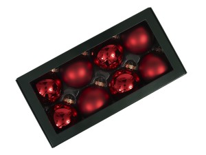 Bombki szklane 8szt 8cm czerwone