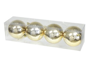 Bombki plastik 9,5cm 4szt/opak