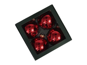 Bombki szklane 10cm 4szt czerwone