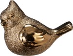 Ptak ceramiczny złoty 6cm