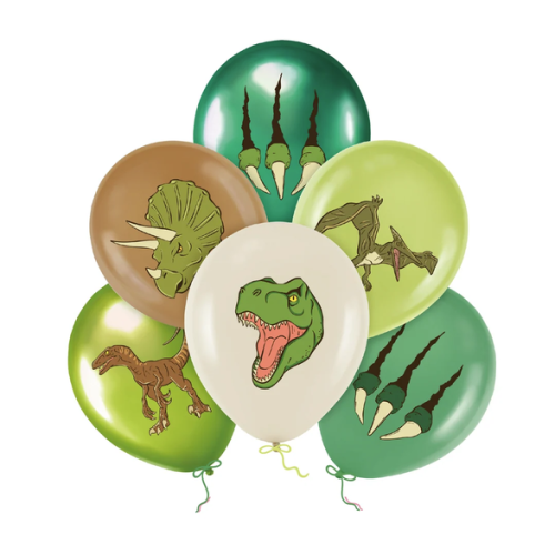 Balony Dinozaury 12 cali 6 szt. zestaw
