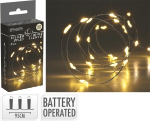 Lampki drucik 20 LED ciepły biały