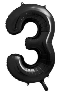 Balon foliowy cyfra "3" czarny 86cm