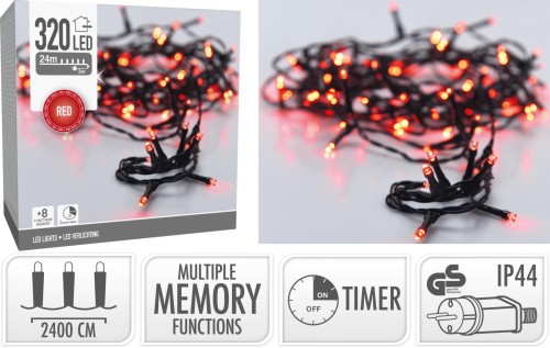 Lampki 320LED czerwone