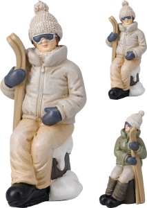 Figurka z nartami 9x7x15cm
