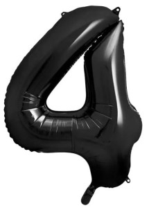 Balon foliowy cyfra "4" czarny 86cm