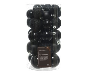Bombki błyszczące 6cm czarne 30szt