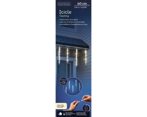 Lampki sople 60LED ciepły biały