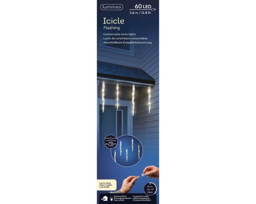 Lampki sople 60LED ciepły biały