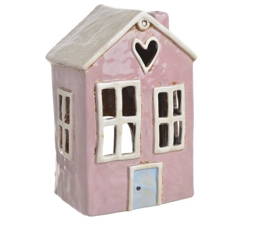 Domek ceramiczny różowy 13,5x10x20,5cm
