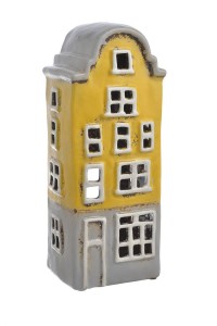 Domek ceramiczny wysoki żółty 10x8x25,5cm