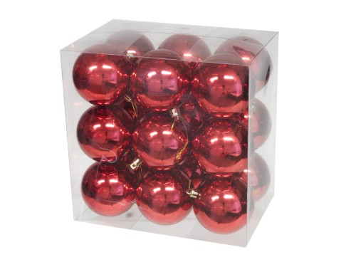 Bombki plastik 18szt/opak 7,7cm