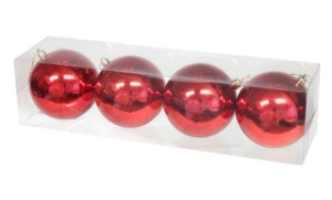 Bombki plastik 4szt/opak 9,5cm