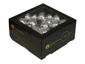 Bombki szklane 36szt. 4cm srebrny