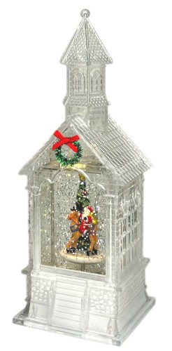 Kościół LED z wodą 9x8,5x25cm