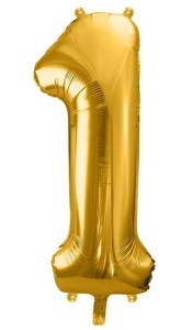 Balon foliowy cyfra "1" złoty 86cm