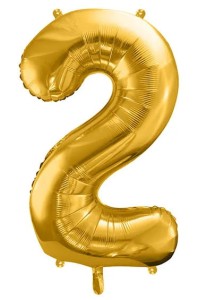 Balon foliowy cyfra "2" złoty 86cm