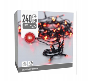 Lampki 240LED czerwone z funkcjami