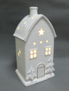 Domek ceramiczny biały 8,8x7,5x17cm