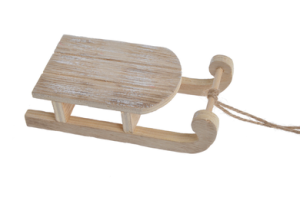 Saneczki drewniane zawieszka 12,5cm