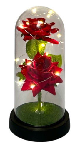 Kopułka z różą LED 11x21cm