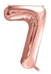 Balon foliowy cyfra "7" różowe złoto 86cm